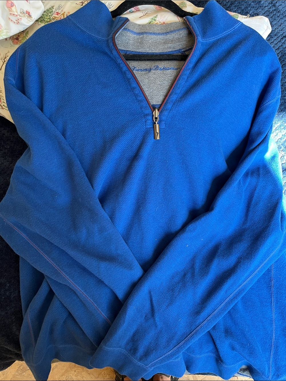 Tommy Bahama Blue Long-Sleeve Pullover Sweatshirt